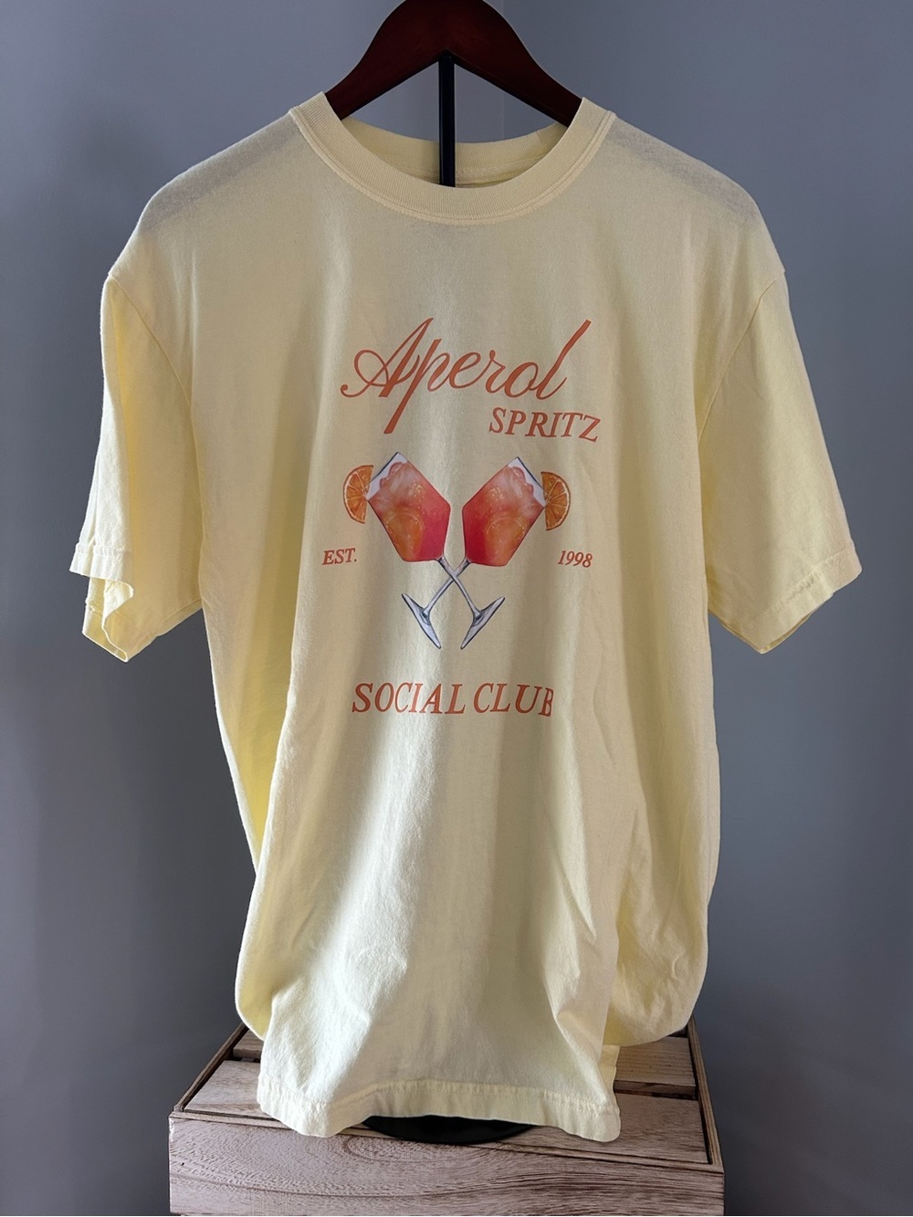 NWOT Aperol Spritz Social Club Yellow Graphic Unisex Tee